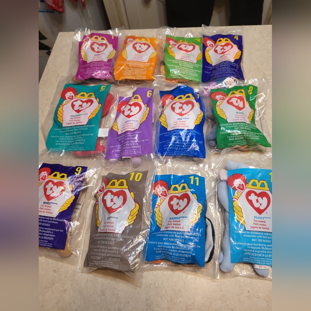 McDonald's Teenie Beanie Babies Collection Set of 12 from 1998